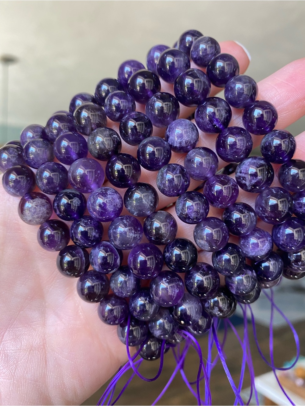 💜✨ Deep Purple Uruguay Amethyst Bracelets — 9–10mm ✨💜